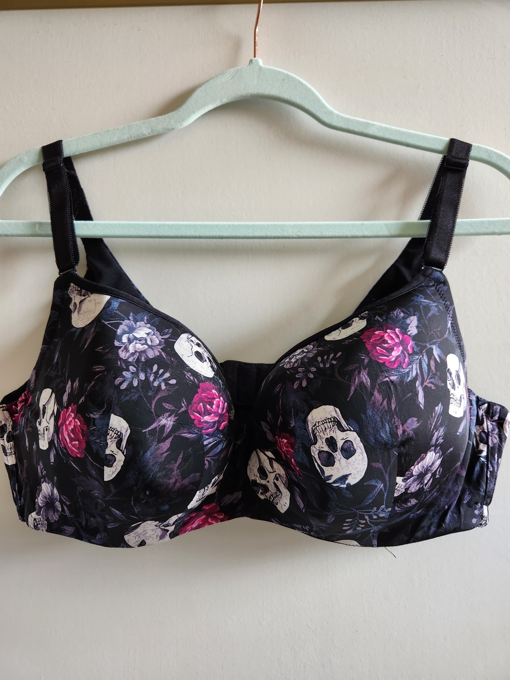 Torrid 40D Lightly-Lined Full-Coverage Balconette Bra 360° Back Smoothing, Skull